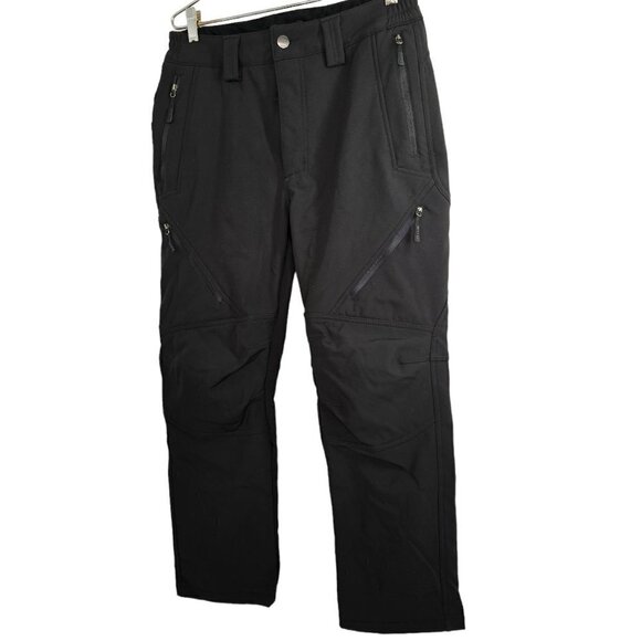 Free Soldier Repellent Softshell Fleece Lined Snowboarding Ski Pant Men 30 Black - Picture 1 of 12